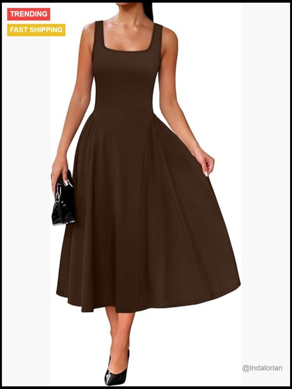 Square Neck Corset A-Line Maxi Dress with Ruffle Ruched Waist
